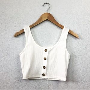 White cropped tank top.